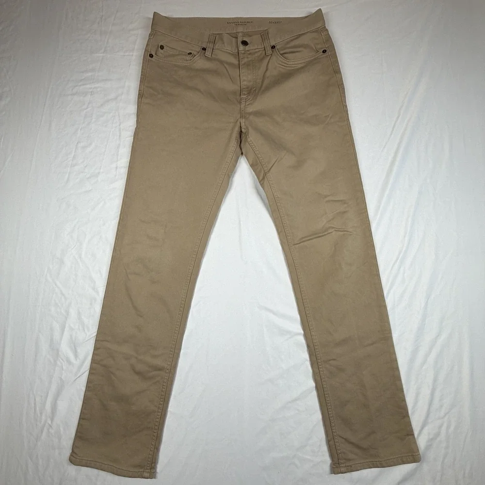 Lot Of 2 Banana Republic Travelers 32x32 Slim Fit 1 Navy 1 Khaki  5Pocket Pants